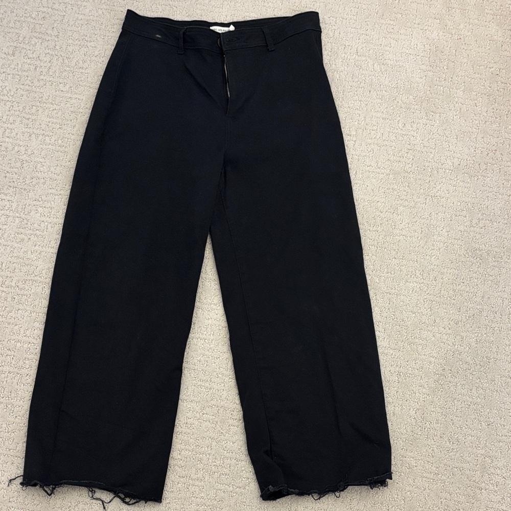 Avec les Filles Black Wide-Leg Pants. Size 28